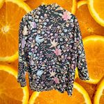 Elegant Floral Embroidered Blazer Jacket Black Multi Photo 5
