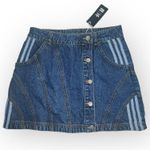 Ivy Park VHTF: new adidas originals x ᯾ Beyoncé Denim Mini Skirt ᯾ Dark Stripe M Photo 4