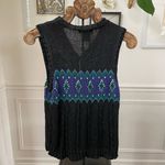 Vintage Eagle’s Eye Fair Isle Cable Knit Button Sweater Vest M Black Size M Photo 5