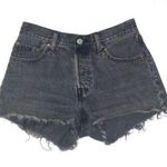 Levi's 501 Premium Button Fly Cut Off Denim Shorts-Size 25-Faded Black-Raw Hem Photo 0