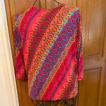 Rebecca Malone 🚨🚨🚨BOGOHO 🚨🚨🚨 Women's Red and Blue Geometric Long Sleeve Top-large Photo 5