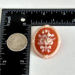 Vintage Avon Floral Cameo Brooch Orange Photo 3