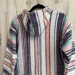 IGUANA JACK Medium Surfer Baja Boho Hiking Poncho Jacket Hoodie Multicolor Photo 9