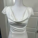 Lulus  Forever Beloved Classic White Lace Cap Sleeve Mermaid Maxi Dress Size XS Photo 2