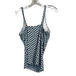 Lands' End  Women's Tankini Top Size 12 Blue Geometric Print Photo 1