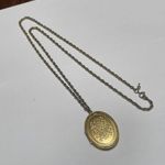Trifari Women’s Vintage Signed Crown  Gold Tone Chain Necklace With Photo Locket Photo 1
