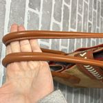 Badgley Mischka Large Straw & Leather Tote Tan / Red Trim Photo 11