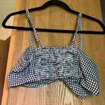 Forever 21 Black and white checkered bralette tie front with straps size large Photo 2