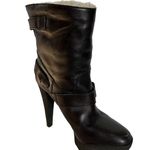Burberry Biker Shearling Lined Ankle Boot In Black US 8.5 Boho Chic French Girl Photo 8