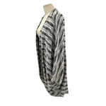 Michael Lauren Easton Slub Draped Cardigan Sweater Shrug Gray Black One Size Photo 4