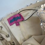 Edikted  Wavy Baby Sequin Strapless Corset Lace Up Back Gold Silver Size Small Photo 4