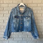 Free People Amelia Slouchy Denim Trucker Jacket Size Small Photo 4