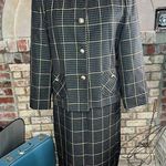 suit plaid black gold boxy 1980s Size 12 Photo 0