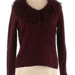 Norton Mcnaughton Burgundy Tweed Shaggy Long Sleeve Womens Sweater Photo 0