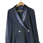 Tahari Satin Trim Blazer Dress Womens 12 Black Classic Formal Old Money Photo 1