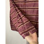 Coldwater Creek  Top Blouse Womens L Maroon Embroidered Sequin Classic Shacket Photo 1