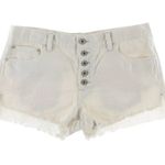 Free People  White Distressed Jean Shorts High-Waisted Photo 1