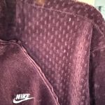 Nike womens Deep Burgundy Bomber Jacket zip up velour size L Photo 4