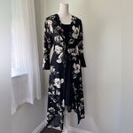Siren Lily Black Floral Print Tie-Front Layered Long Sleeve Dress Photo 4