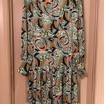 Rosalie Printed Layered Bottom Skirt Maxi Dress in Green Combo Multiple Size L Photo 3