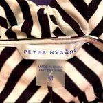 Peter Nygard || Sexy black/white sleeveless striped v-neck dress- calf length Photo 4