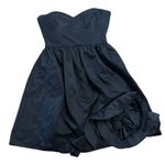 Rebecca Taylor Black Silk Blend Strapless Mini Dress With Large Rosette Detail Photo 0