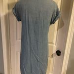 Blue and White Buttoned Midi Dress with Notched Collar by Zilcremo denim size S Photo 1