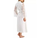 NWOT INC INTERNATIONAL CONCEPTS Lace Sleeve Satin Robe White Size XL Photo 3