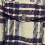 Joie  Wo size small Plaid FLANNEL Button Down Shirt Blue Red SILVER SNAP CLOSURE Photo 3