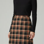 Sag Harbor Vintage Sag Harbour Plaid Wool Blend Midi Skirt Photo 0