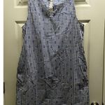 Chloe + Rene Size XL Blue White Checkered Anchor Sleeveless Nautical Shift Dress Photo 1