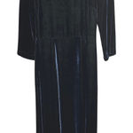 Isabella‎ Bird Velvet Hem Designed Dress Women's Size 4 Blue Fall Holiday Party Photo 0