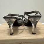 Mootsies Tootsies Black & Silver Floral Foot Clear Heels 7.5 Photo 2