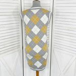 Willow & Wind‎ Argyle Knit Sweater Vest Mini Dress Grey Yellow Small Preppy Gray Photo 3