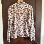 I'M SORRY by Petra Collins Satin Camouflage Pajama Style Long Sleeve Top Medium Green Photo 1