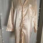 Lisa Intimates Satin Nightshirt Champagne Polka Dot Button Front M Size M Photo 0