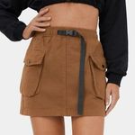Halara Elastic Waistband Adjustable Side Pocket Mini Cargo Casual Skirt Meerkat Photo 0