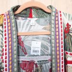 Cato Womens Kimono Duster Size L Multicolor Embroidered Boho Floral Resort Tropical Photo 3