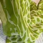 Retro 70s Look Scarf Fashion Green Print Flowy Photo 4