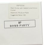 Bomb Party Earrings Womens Lime Ombre Crystal Rhodium Floral Stud Sparkle NEW Green Photo 6