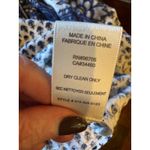 Rebecca Taylor Shirt Women Large Blue White Linen Floral hort Sleeve Tee Boho Photo 9