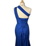 Ryanth Blue One Shoulder Formal Gown Corset Back Slit Prom Dress Size 8 NWT Photo 5