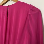 Aura  Tiered Maxi Dress Cut Out Long Sleeve Chiffon Hot Pink Size S Photo 9