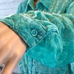 Vintage c.l.o.t.h.e.s. Burnout Velvet Jacket/Top Green Size undefined Photo 2