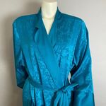 Victoria's Secret Vintage Robe Gold Label Women Floral Blue Teal Sz Small Lounge Photo 3