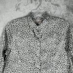 Chico's Shirt Women 8/10 1 Black Gray Cheetah Print CoolMax All Seasons Preppy Photo 3