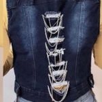 Embellished distressed denim vest size M Blue Size M Photo 5