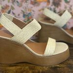 Lucky Brand NWOT Dk Natural Remy Stretch Delukah Platform Wedge Heels, Size 9M Photo 0