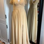 Azazie Gold Lianne Custom Size Dress Photo 0