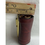 Pierre Cardin Vintage Mini Burgundy Leather Coin Purse with Gold Kiss-Lock Bow Photo 10